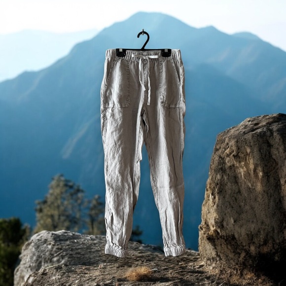 Jones & Co. Jones New York Taupe Linen Pants - Picture 1 of 11